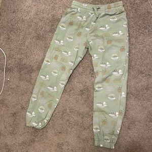 Green baby yoda pajama pants